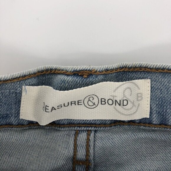 Treasure & Bond Jean Shorts Girls Size 8 Distressed Frayed Raw Hem Bermuda - Picture 6 of 10